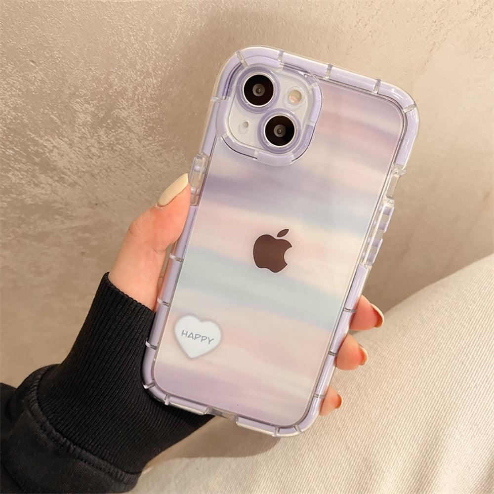 Cute Love Heart Soft Shockproof Bumper Phone Case for iPhone