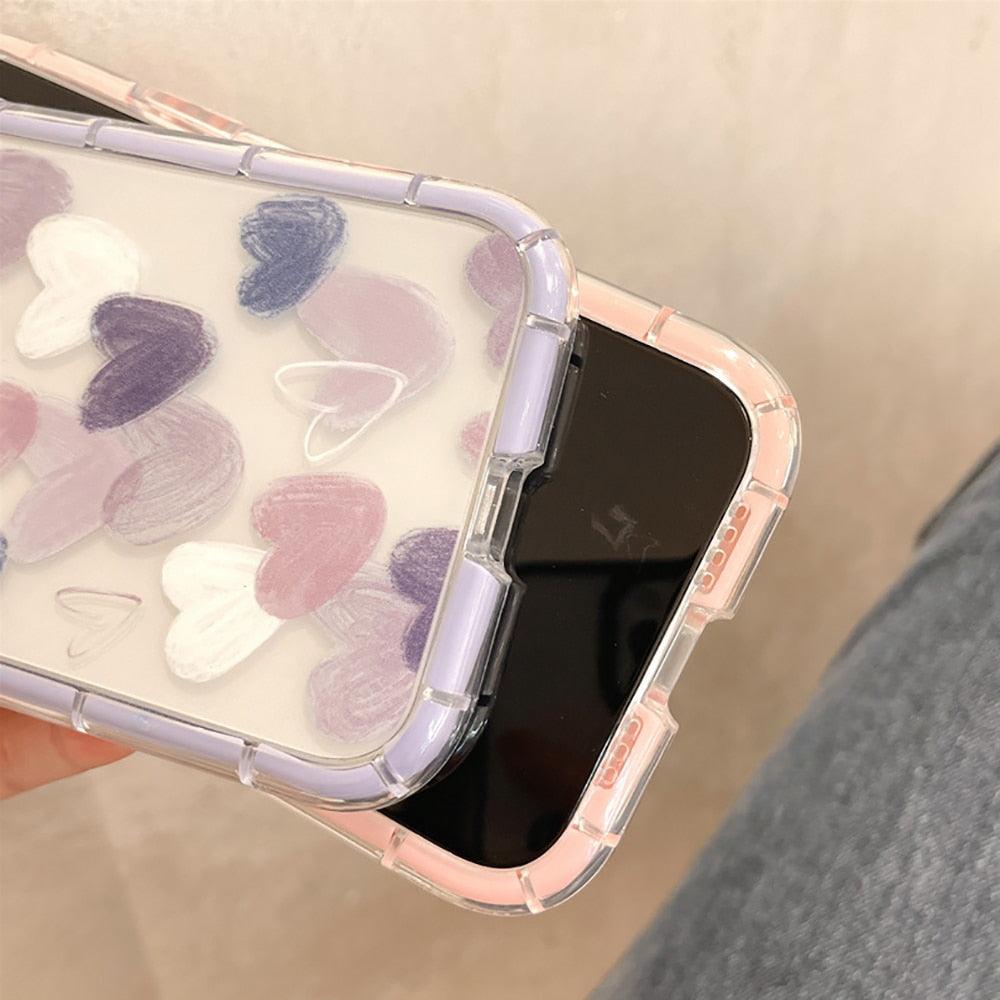 Cute Love Heart Soft Shockproof Bumper Phone Case for iPhone