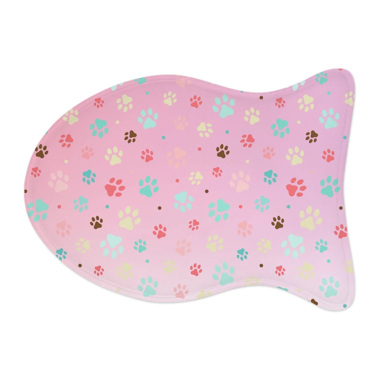 Charming Paw Print Pet Feeding Mat - Slip-Resistant Bowl Holder - Korvel