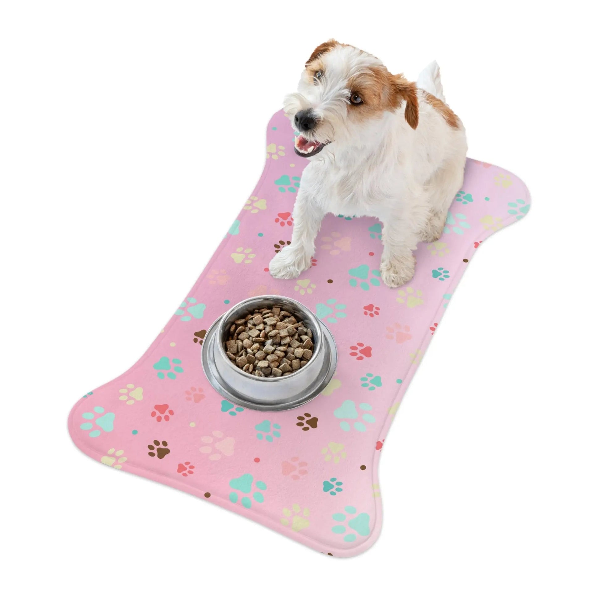 Charming Paw Print Pet Feeding Mat - Slip-Resistant Bowl Holder - Korvel