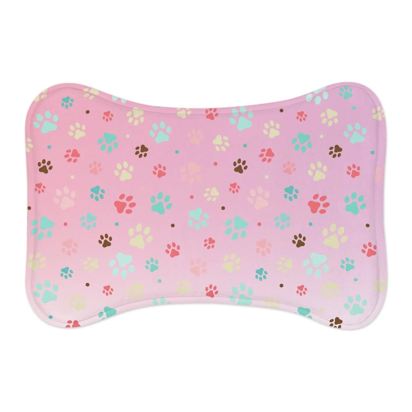 Charming Paw Print Pet Feeding Mat - Slip-Resistant Bowl Holder - Korvel