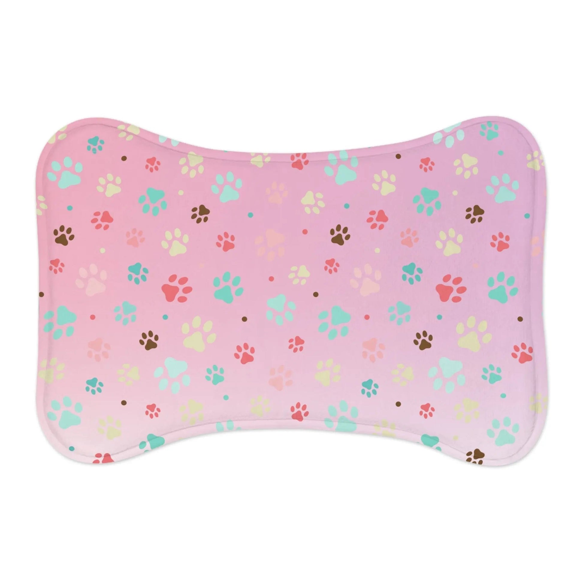 Charming Paw Print Pet Feeding Mat - Slip-Resistant Bowl Holder - Korvel