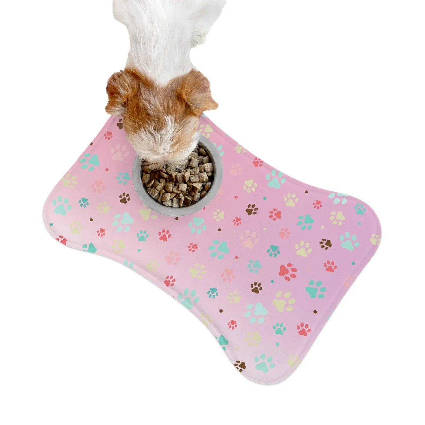 Charming Paw Print Pet Feeding Mat - Slip-Resistant Bowl Holder - Korvel