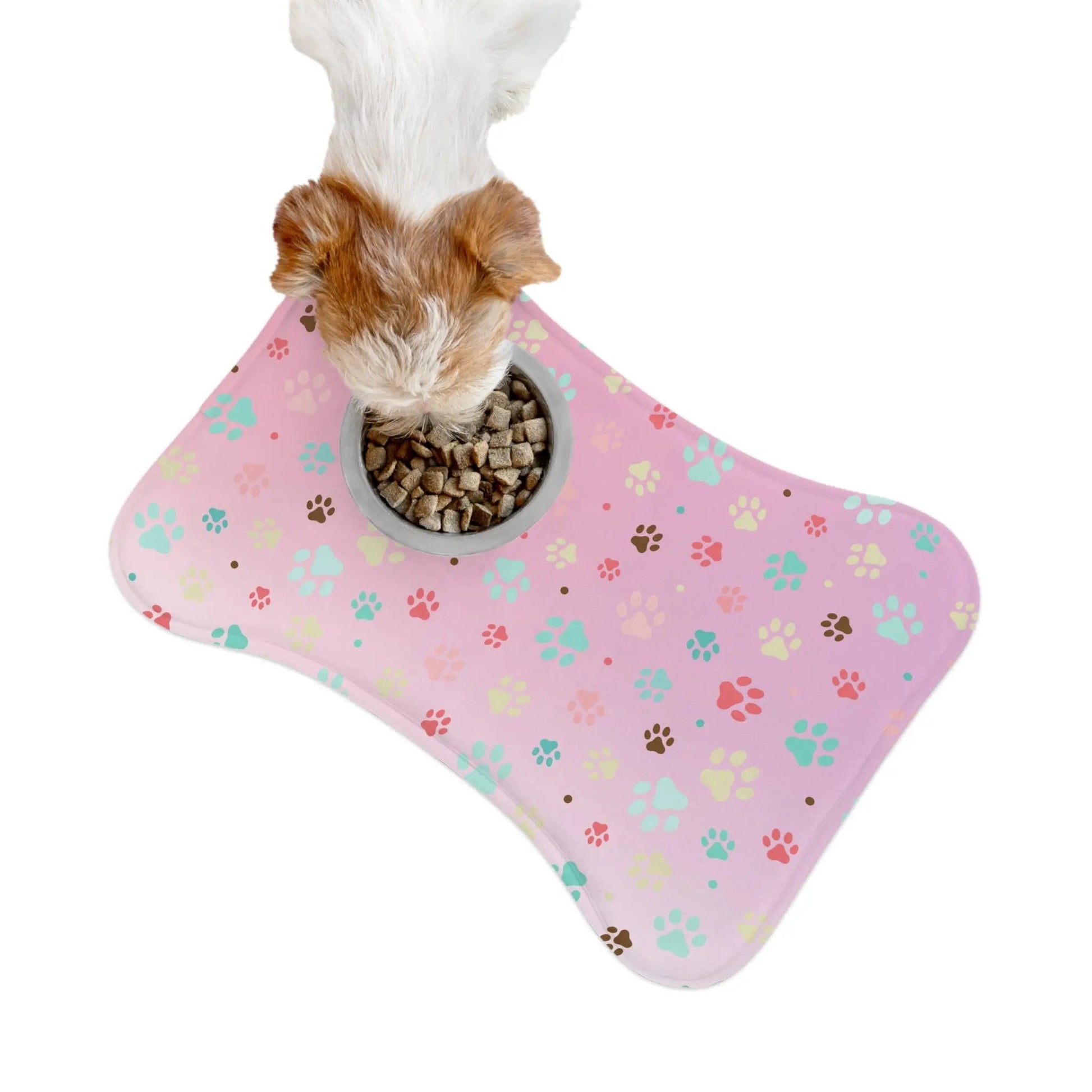 Charming Paw Print Pet Feeding Mat - Slip-Resistant Bowl Holder - Korvel