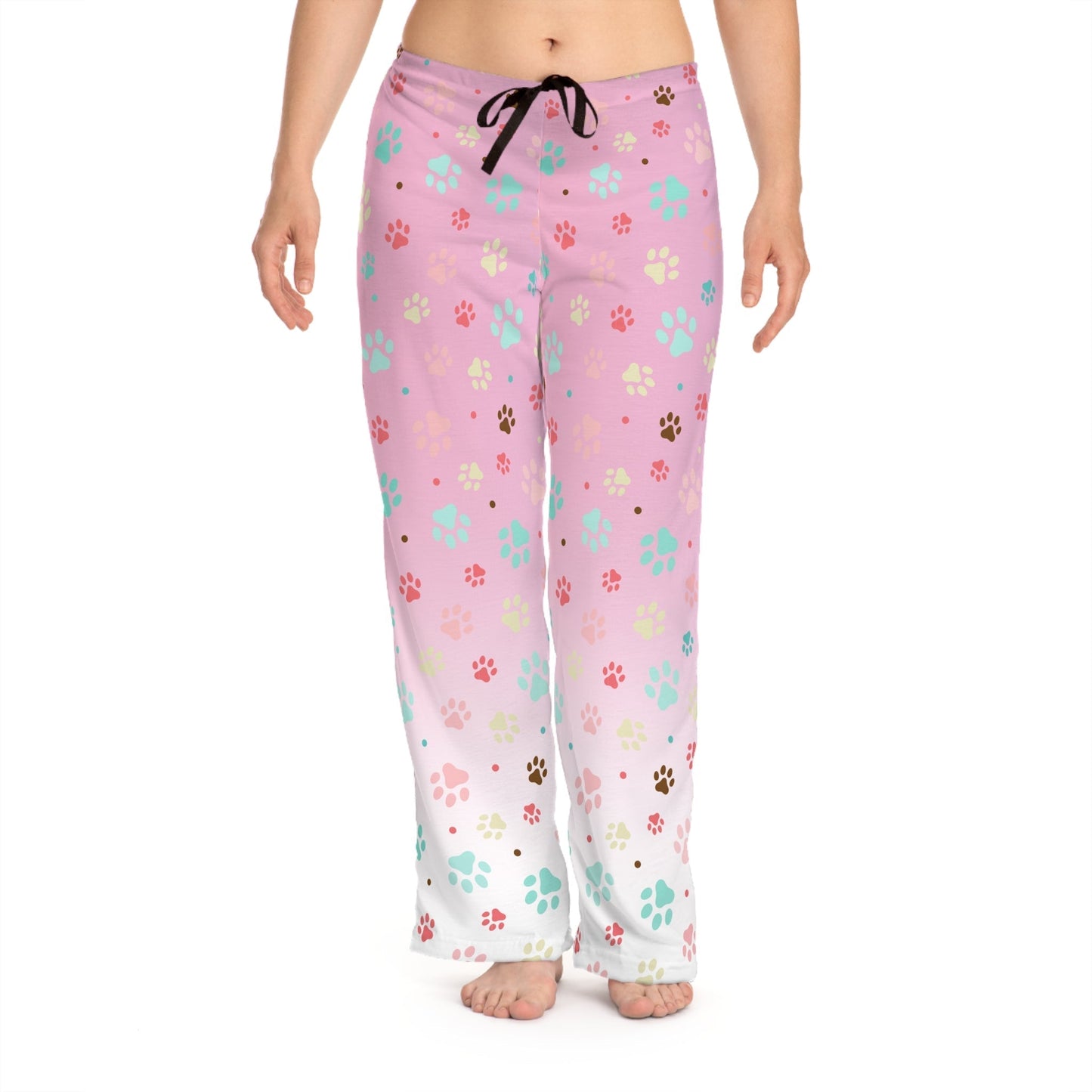 Pantalones de pijama para mujer con estampado de patas de perro - Comodidad acogedora