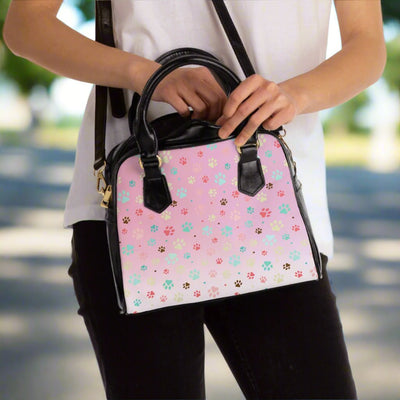 Charming Pet Paw Print Shoulder Handbag for Animal Lovers