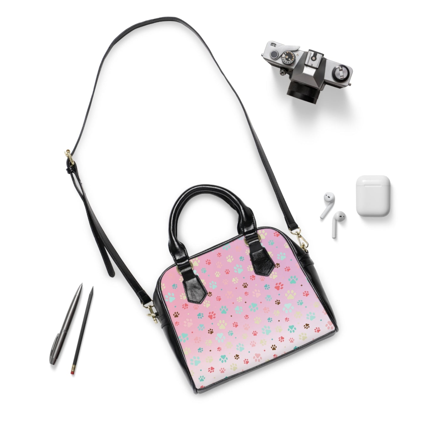 Charming Pet Paw Print Shoulder Handbag for Animal Lovers