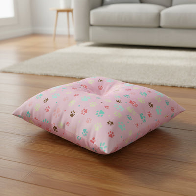 Almohadilla de Suelo Tufted con Huellas de Mascota Linda
