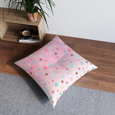 Almohadilla de Suelo Tufted con Huellas de Mascota Linda
