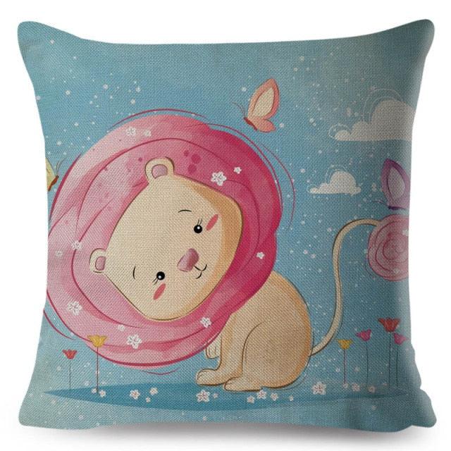 Cute Cartoon Animal Pillow Cover for Kids' Room Decor