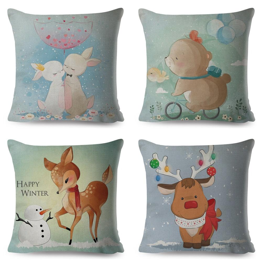 Cute Cartoon Animal Pillow Cover for Kids' Room Decor