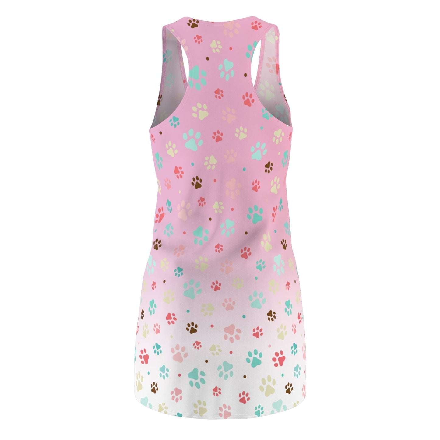 Vestido Racerback de Huellas de Patas Rosadas para Amantes de Mascotas