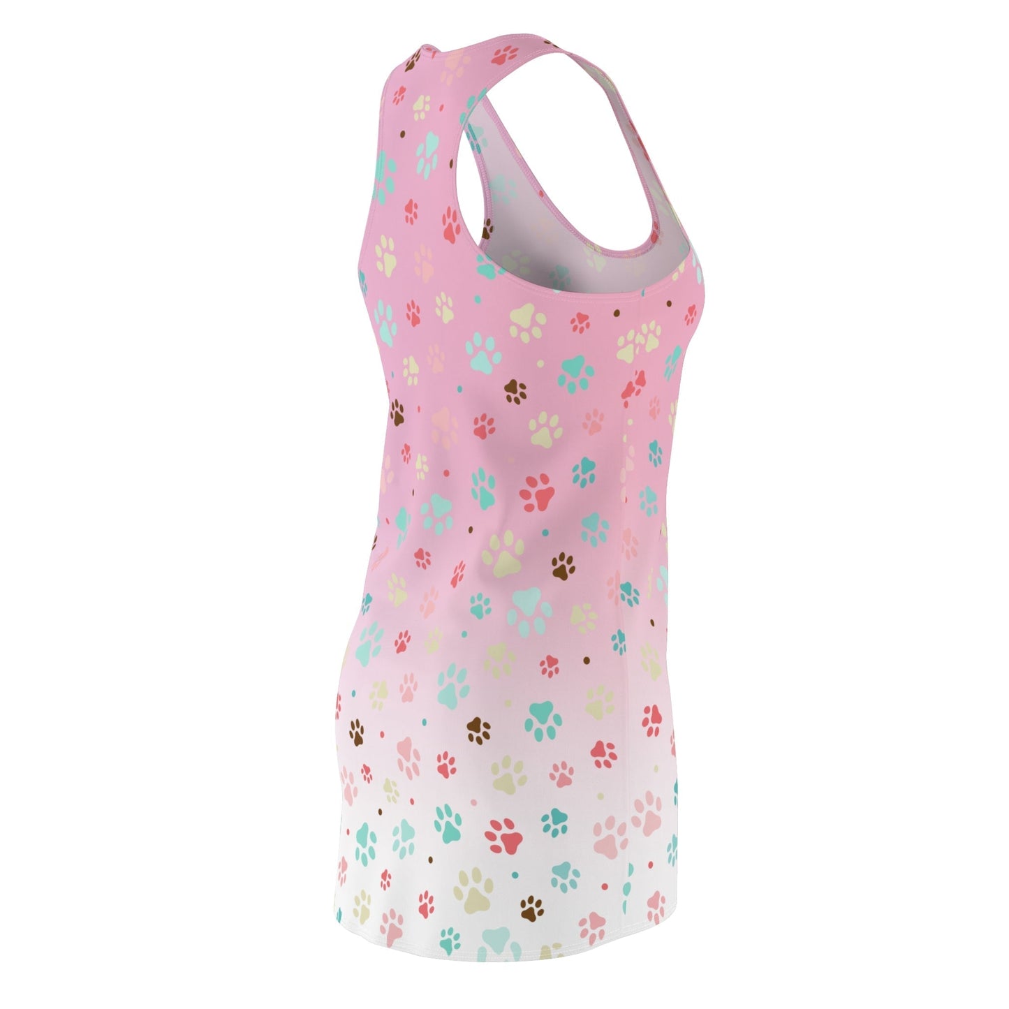Vestido Racerback de Huellas de Patas Rosadas para Amantes de Mascotas
