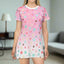 Charming Pink Paw Print T-Shirt Dress for Pet Lovers