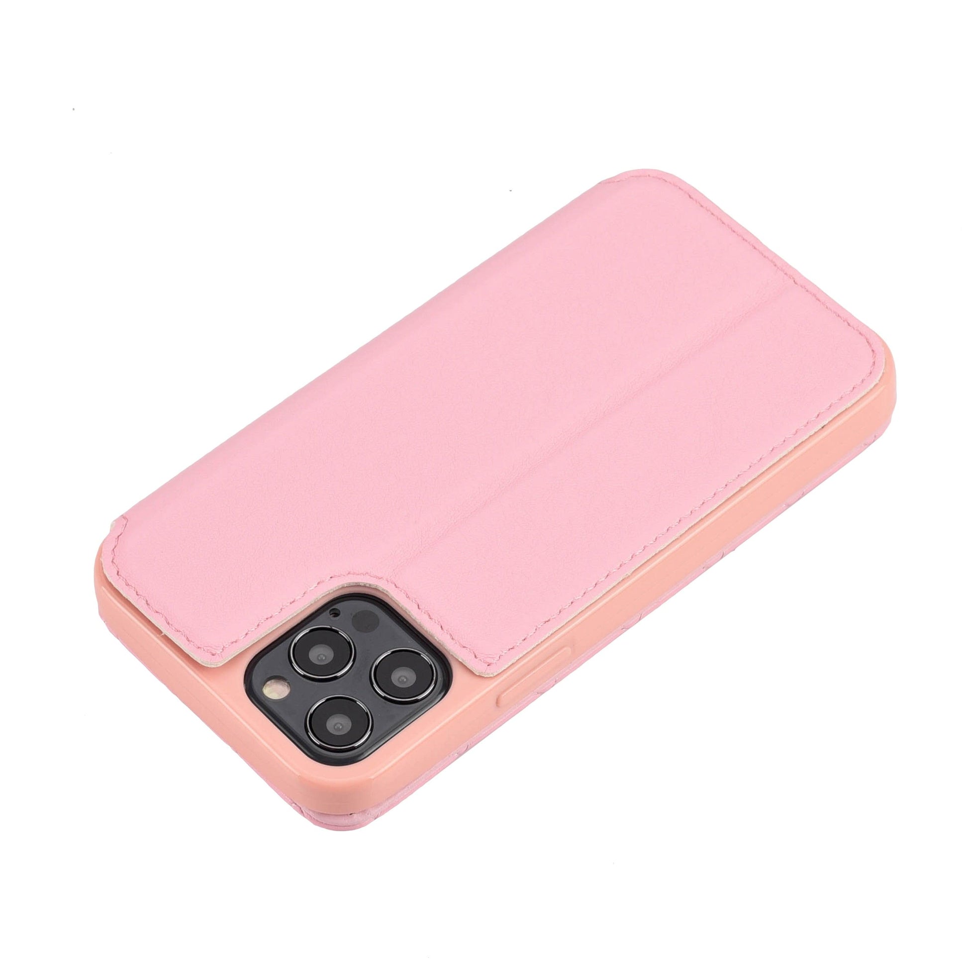 Chic Pink Leather Wallet Case for iPhone - Full Protection & Card Holder - Korvel