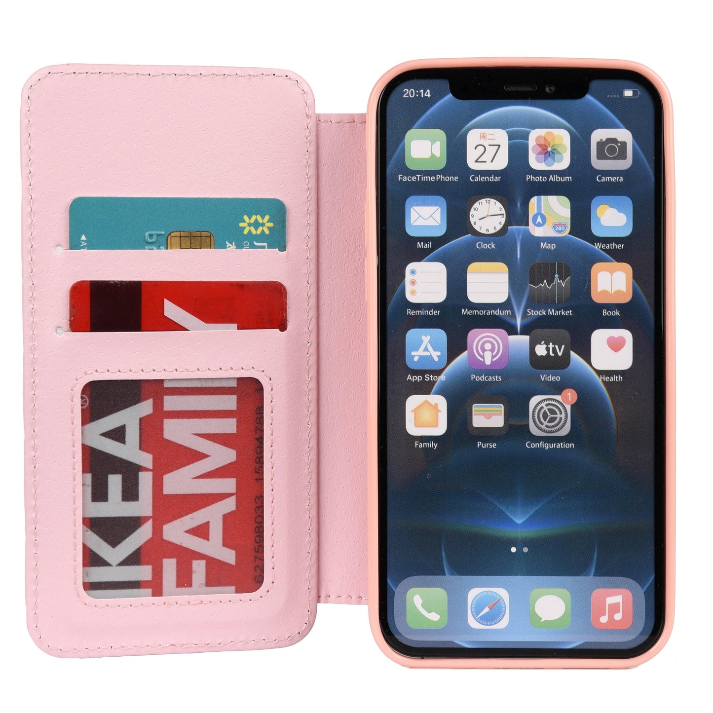 Chic Pink Leather Wallet Case for iPhone - Full Protection & Card Holder - Korvel