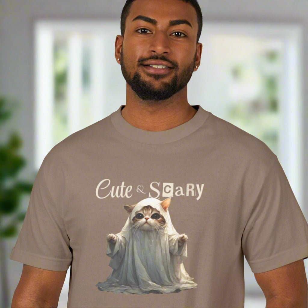 Camiseta Unisex de Gatito Fantasma Bonito y Espeluznante para un Estilo Espeluznante
