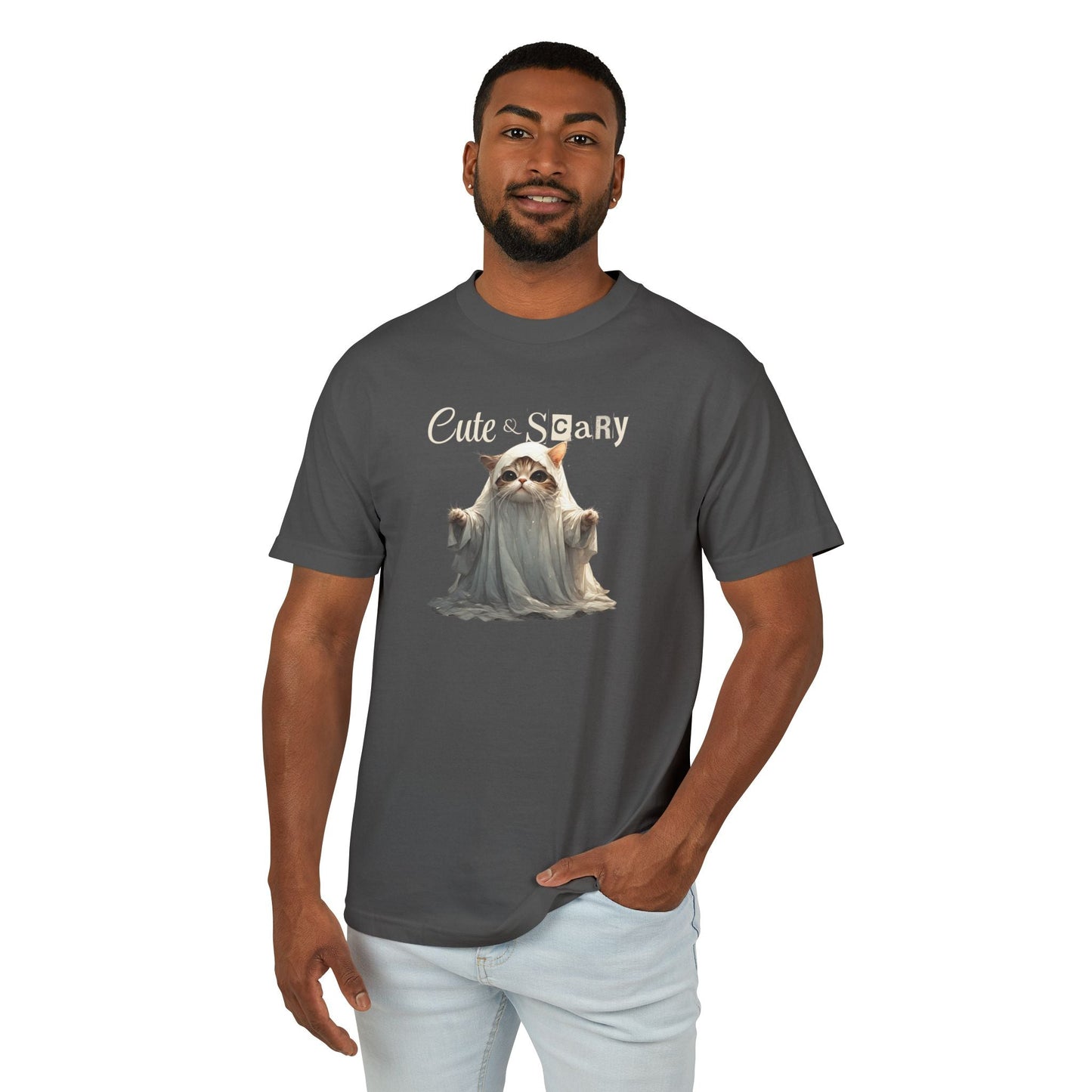 Camiseta Unisex de Gatito Fantasma Bonito y Espeluznante para un Estilo Espeluznante