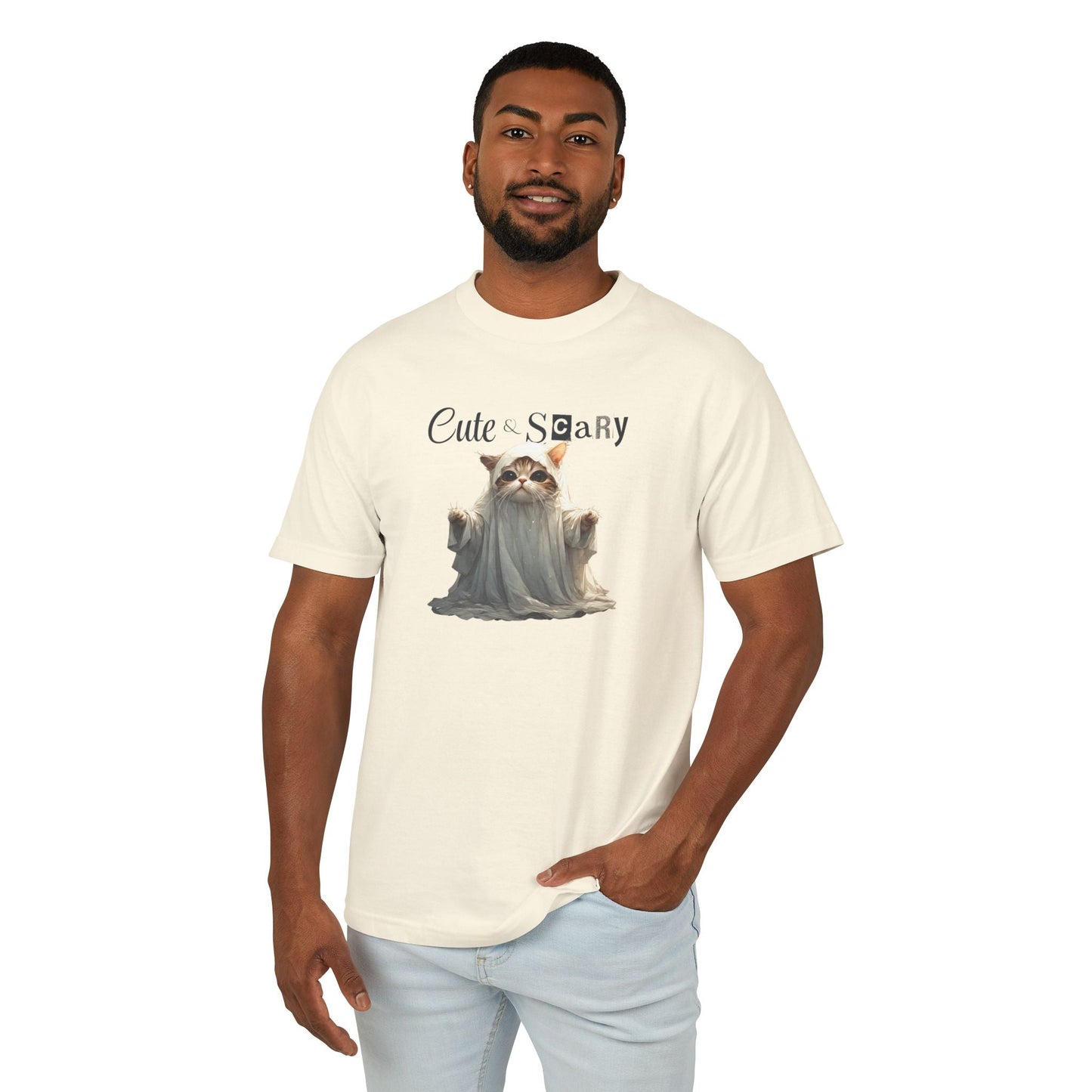 Camiseta Unisex de Gatito Fantasma Bonito y Espeluznante para un Estilo Espeluznante