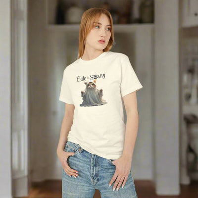 Camiseta Unisex de Gatito Fantasma Bonito y Espeluznante para un Estilo Espeluznante