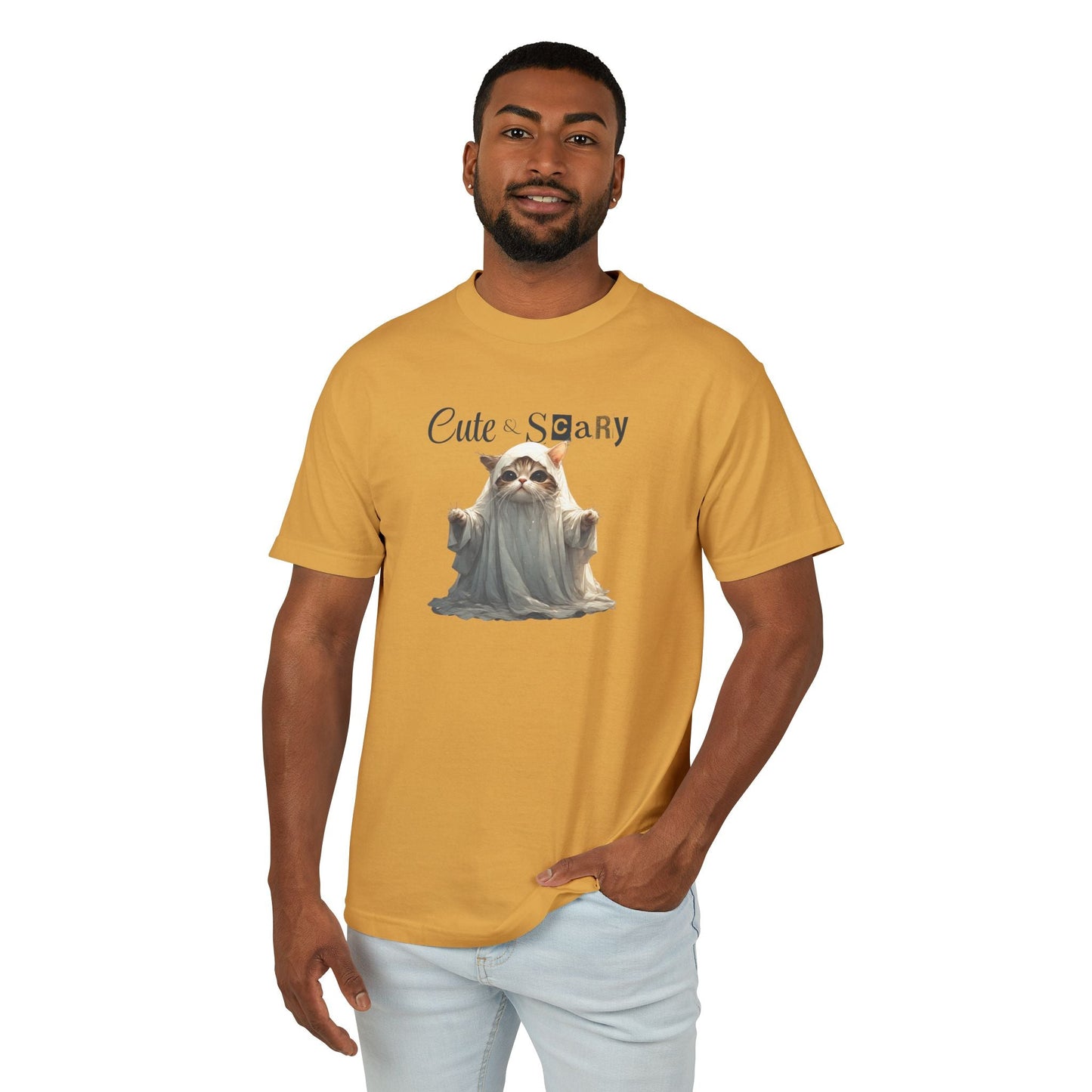 Camiseta Unisex de Gatito Fantasma Bonito y Espeluznante para un Estilo Espeluznante