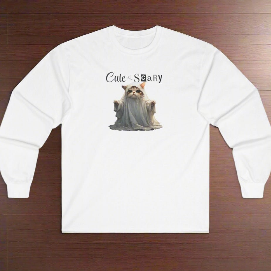Camiseta de Manga Larga de Halloween Linda y Espeluznante
