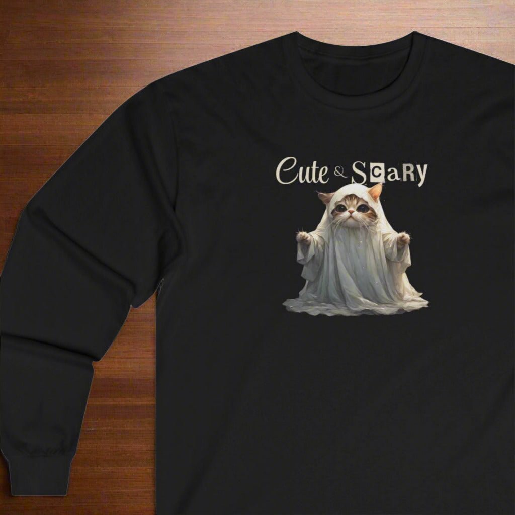 Camiseta de Manga Larga de Halloween Linda y Espeluznante