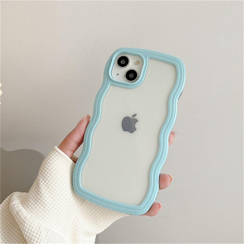 Stylish Transparent Wavy Phone Case for iPhone