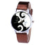Montres Couple de Chats Mignons avec Bracelet en Cuir - Montres à Quartz Élégantes