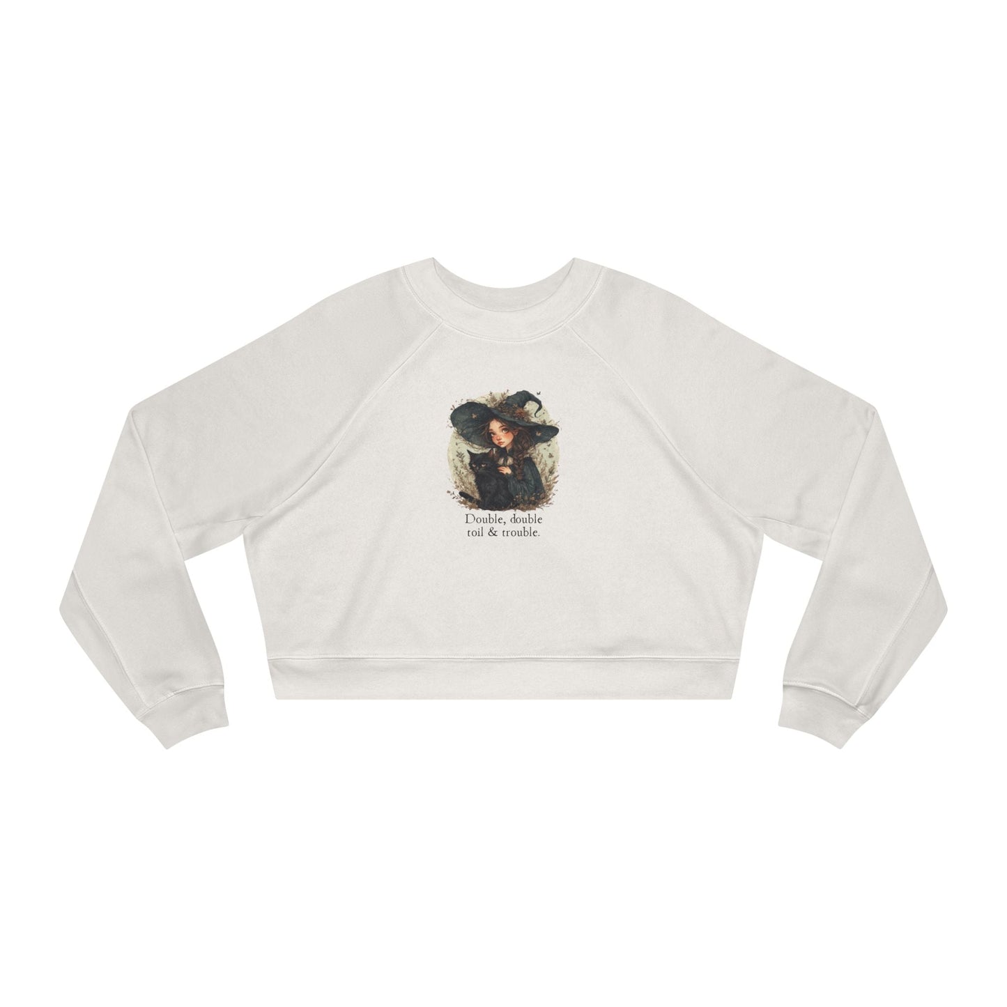 Sudadera Cortada Linda de Gato Bruja para Mujeres