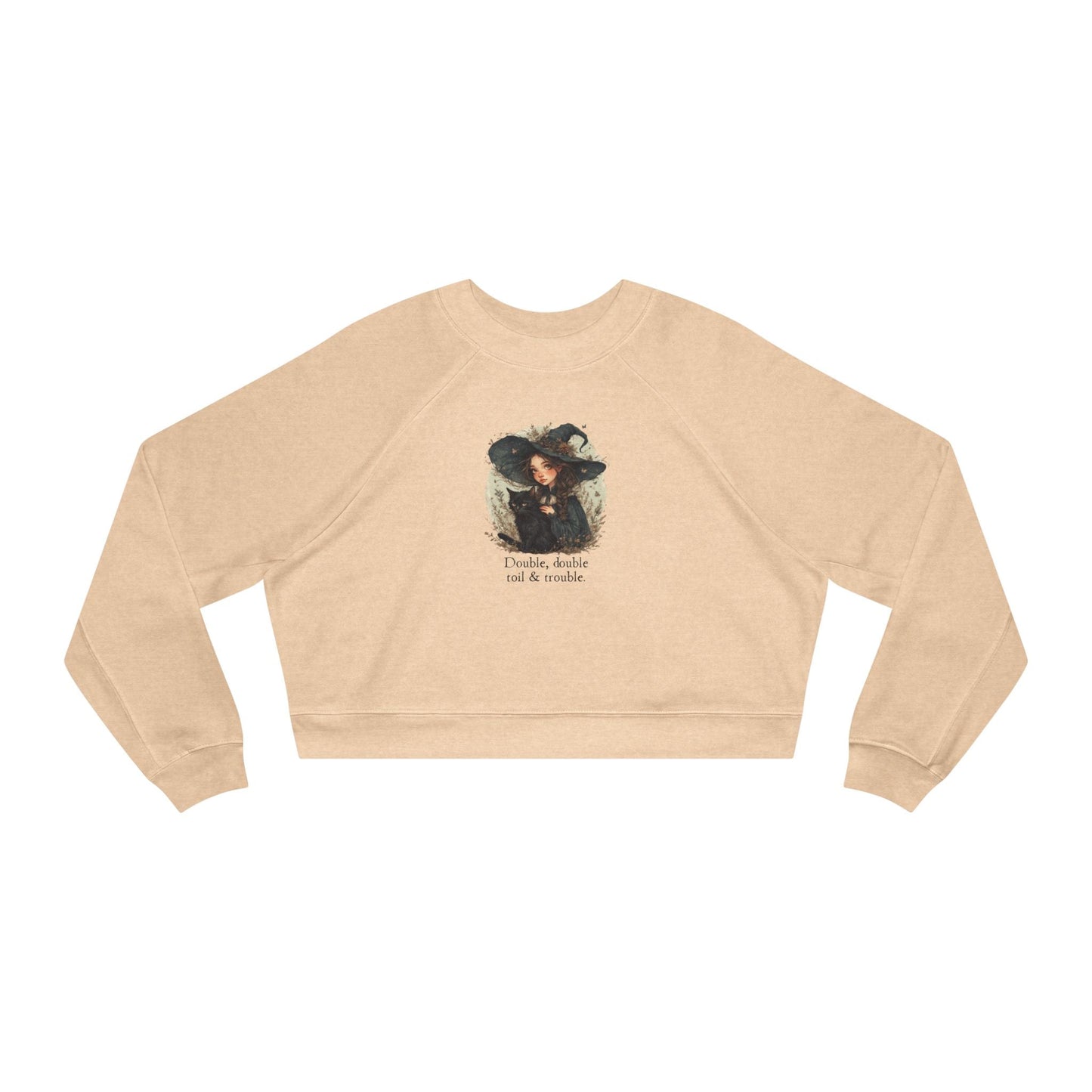 Sudadera Cortada Linda de Gato Bruja para Mujeres