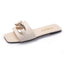 Sandalias de cadena de punta cuadrada para mujeres con estilo