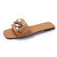 Sandalias de cadena de punta cuadrada para mujeres con estilo