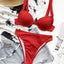 Elegant High Waist Solid Color Bikini Set for Women
