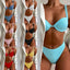 Elegant High Waist Solid Color Bikini Set for Women