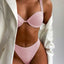 Elegant High Waist Solid Color Bikini Set for Women