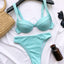 Elegant High Waist Solid Color Bikini Set for Women