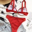 Elegant High Waist Solid Color Bikini Set for Women
