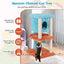 Cute Monster-Themed Cat Tower with Plush Condo - Blue