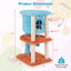 Cute Monster-Themed Cat Tower with Plush Condo - Blue