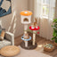 Árbol para Gatos en Forma de Hongo con Postes de Rascado de Sisal