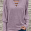 Cutout Round Neck Long Sleeve T-Shirt - Korvel
