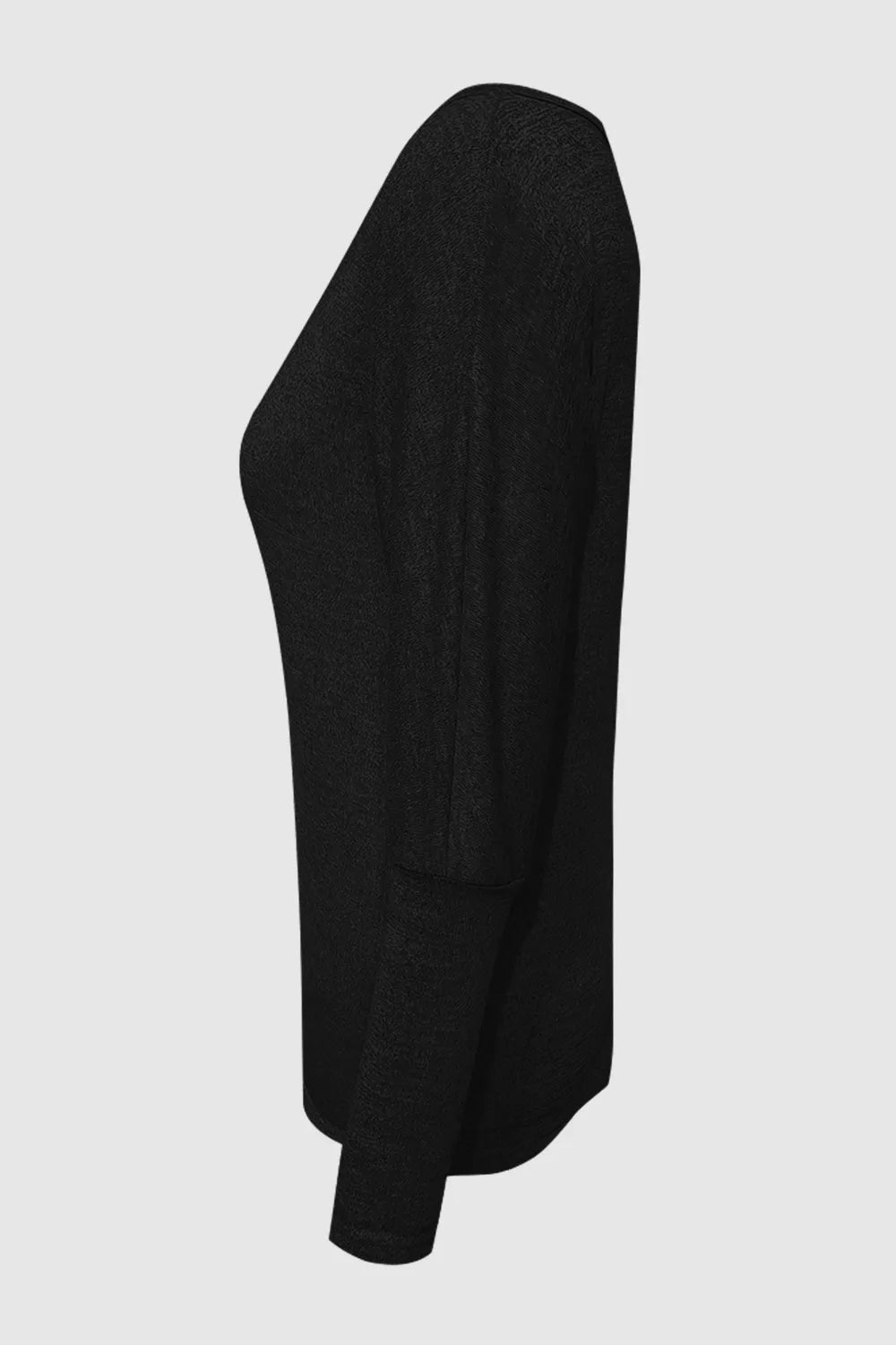Cutout Round Neck Long Sleeve T-Shirt - Korvel