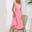 Cutout Ruched Round Neck Tank Dress - Korvel