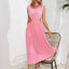 Cutout Ruched Round Neck Tank Dress - Korvel