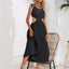 Cutout Ruched Round Neck Tank Dress - Korvel
