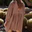 Cutout Textured Long Sleeve Mini Dress - Korvel