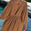 Cutout Textured Long Sleeve Mini Dress - Korvel