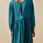 Cutout Textured Long Sleeve Mini Dress - Korvel