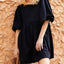 Cutout Textured Long Sleeve Mini Dress - Korvel
